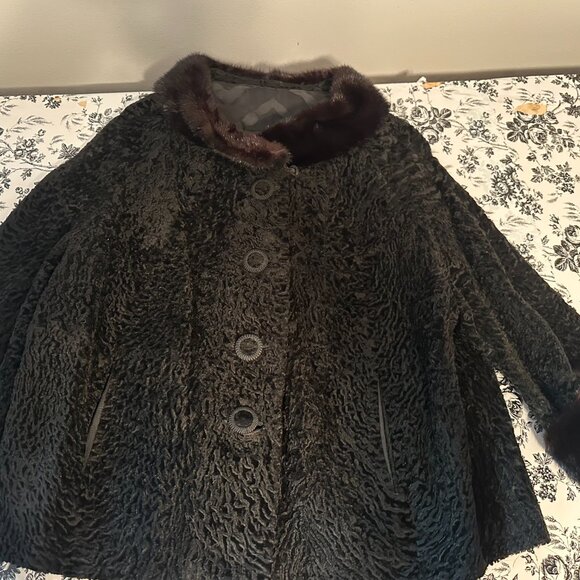 Persian Lamb Mink Collar 1950’s Evening Jacket Size Medium - Picture 2 of 11